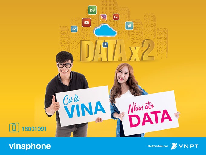 Khuyến mãi Vinaphone nhân đôi Data