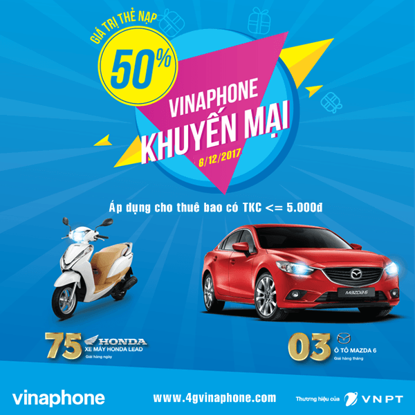 Chương trình Vinaphone khuyến mãi ngày 6/12