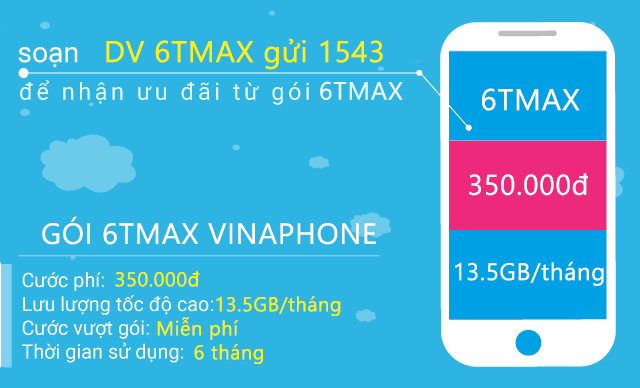 Đăng ký gói cước 6TMAX Vinaphone