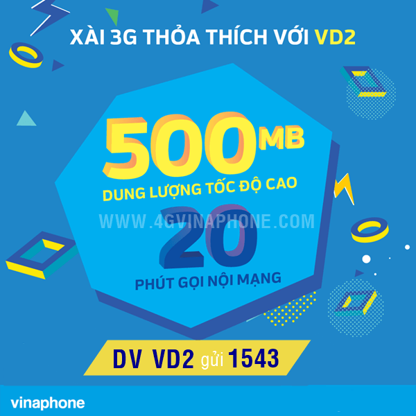 Đăng ký gói VD2 Vinaphone theo ngày