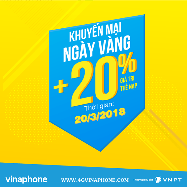 Chương trình Vinaphone khuyến mãi ngày 20/3