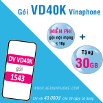 Đăng ký gói VD40K Vinaphone nhận ưu đãi khủng