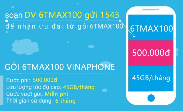 Cách đăng ký gói 6TMAX100 Vinaphone