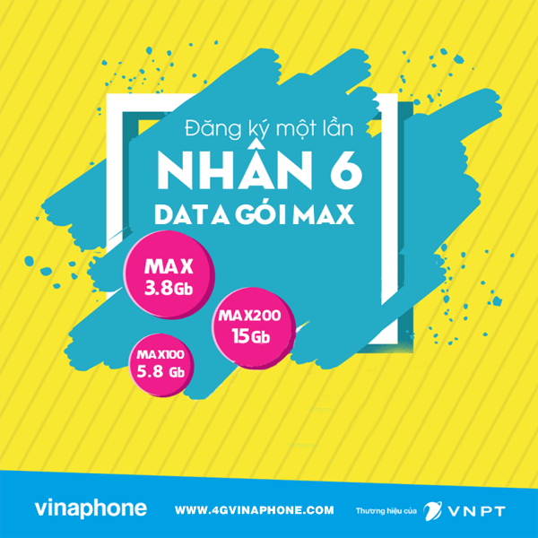 Vinaphone ưu đãi nhân 6 Data tốc độ cao