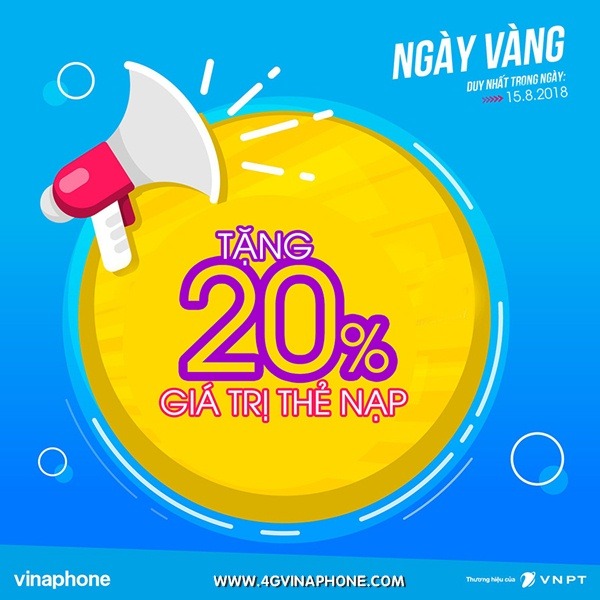 Chương trình Vinaphone khuyến mãi 15/8/2018