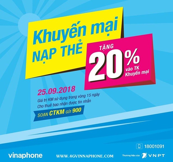 Chương trình Vinaphone khuyến mãi 25/9