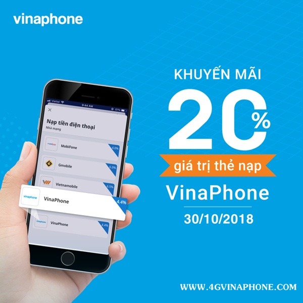 Chương trình Vinaphone khuyến mãi ngày 30/10/2018