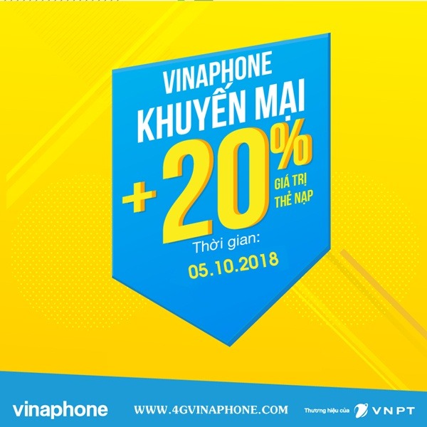 Chương trình Vinaphone khuyến mãi Ngày Vàng 5/10/2018