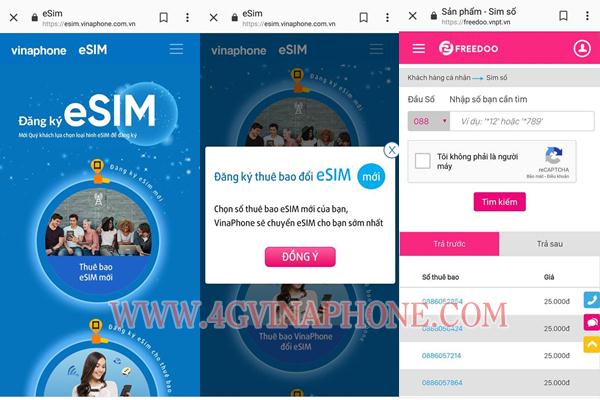 Cách đặt trước eSIM Vinaphone online