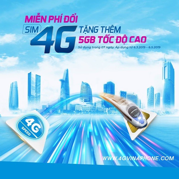 Đổi Sim 4G Vinaphone miễn phí nhận 5GB Data