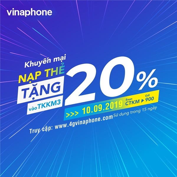 Vinaphone khuyến mãi ngày 10/9/2019