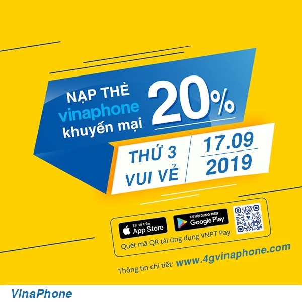 Vinaphone khuyến mãi ngày 17/9/2019