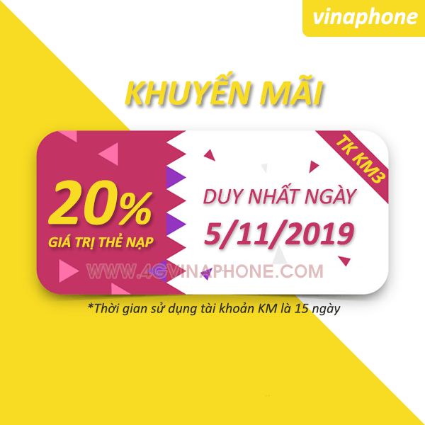 Vinaphone khuyến mãi ngày 5/11/2019