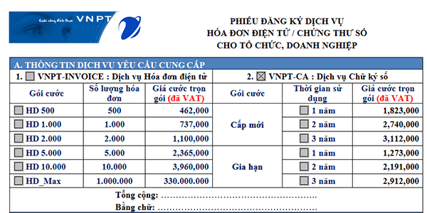 Hướng dẫn cách đăng ký dịch vụ hóa đơn điện tử VNPT Invoice