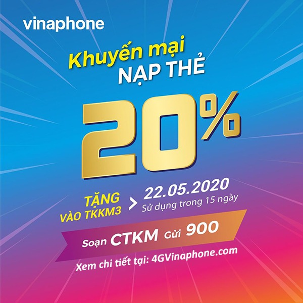 Thông tin chi tiết chương trình khuyến mãi Vinaphone ngày 22/5/2020