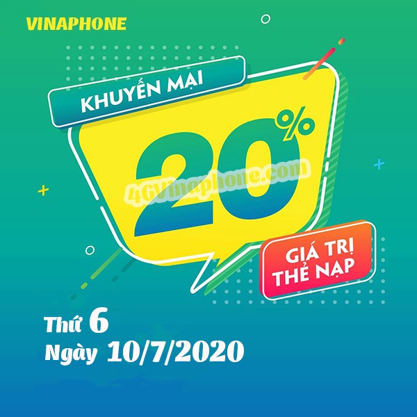 Vinaphone khuyến mãi ngày 10/7/2020 cho tất cả tb trả trước