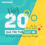 Vinaphone khuyến mãi ngày 31/7/2020 ưu đãi ngày vàng