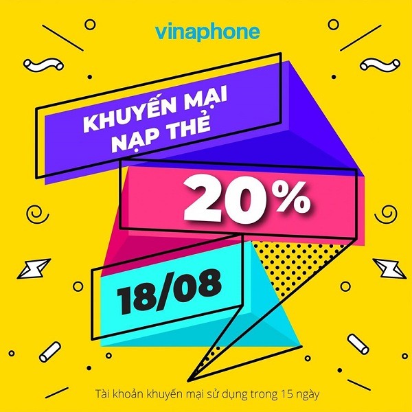 Khuyến mãi Vinaphone ngày 18/8/2020 ưu đãi cho TB may mắn