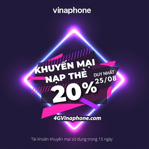 thông tin chi tiết về Vinaphone khuyến mãi ngày 25/8/2020