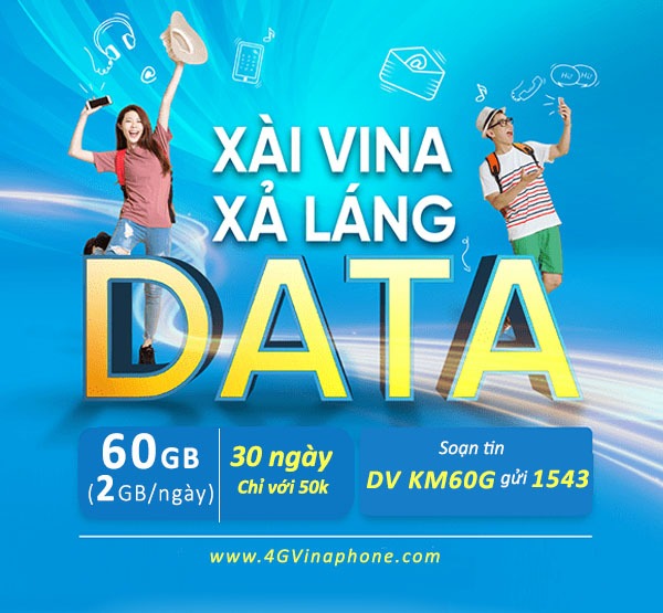 Hướng dẫn cách đăng ký gói cước KM60G Vinaphone ưu đãi data hấp dẫn cả tháng