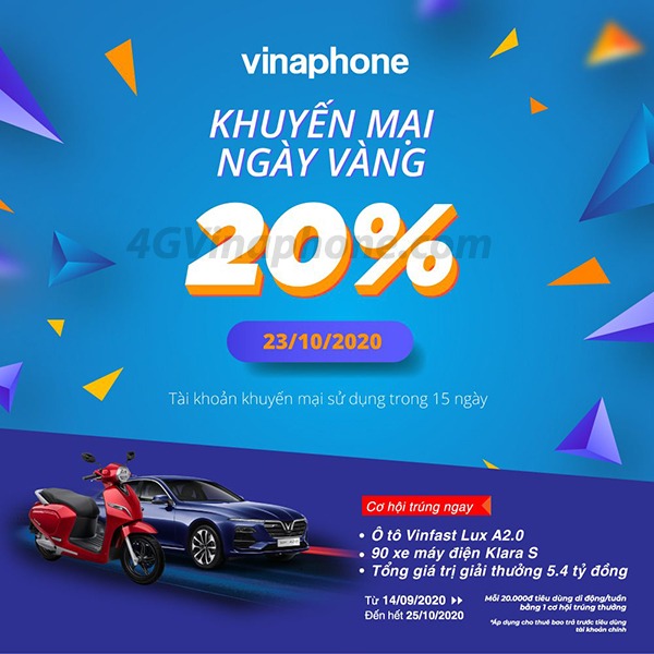 Thông tin chi tiết về chương trình Vinaphone khuyến mãi ngày 23/10/2020