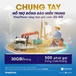 Vinaphone tặng 30GB data, 500p gọi Free đến thuê bao miền Trung