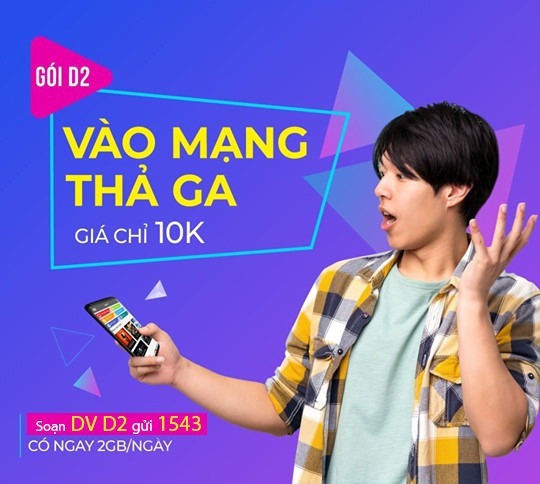 Hướng dẫn cách đăng ký gói cước D2GB Vinaphone