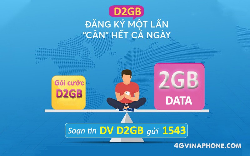 Cách đăng ký gói cước D2GB Vinaphone nhận 2GB data chỉ với 5.000đ