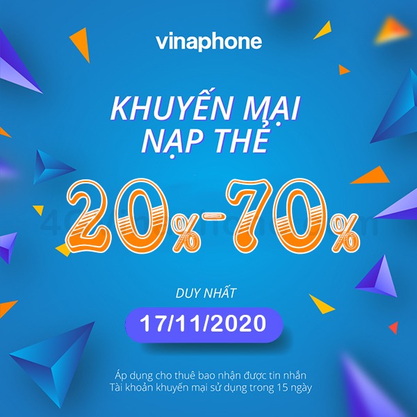 Khuyến mãi Vinaphone ngày 17/11/2020 ưu đãi cho TB may mắn