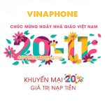 Vinaphone khuyến mãi ngày 20/11/2020 ưu đãi ngày vàng toàn quốc