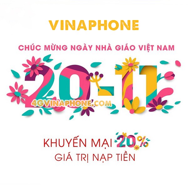 Vinaphone khuyến mãi ngày 20/11/2020 ưu đãi ngày vàng toàn quốc