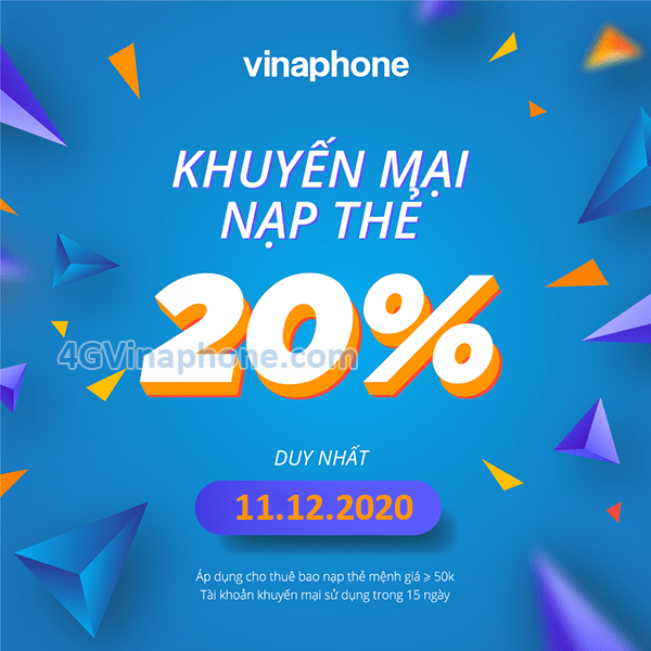 Vinaphone khuyến mãi ngày 11/12/2020 ưu đãi vàng toàn quốc