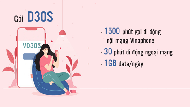 Đăng ký gói D30S Vinaphone có data và gọi miễn phí 30 ngày 