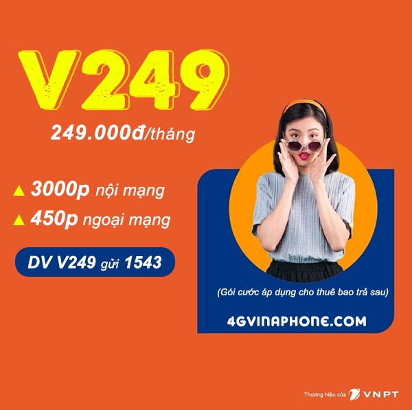 Đăng ký gói cước V249 Vinaphone ưu đãi gọi thoại miễn phí cả tháng 