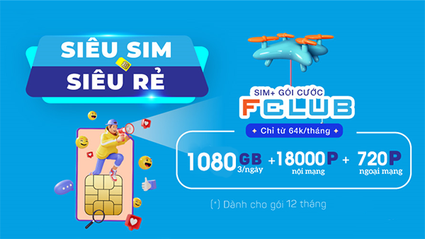 Đăng ký gói cước FCLUB Vinaphone 12 tháng 