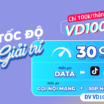 Đăng ký gói cước VD100T Vinaphone 100K có 30GB data và gọi cả tháng